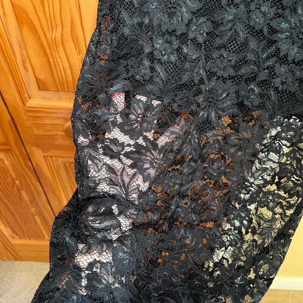 Zara Black Lace Maxi Skirt Size Large - Picture 2 of 7